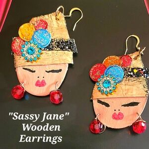 Gorgeous One-Of-A-Kind Wood Earrings! Brand new with tags!